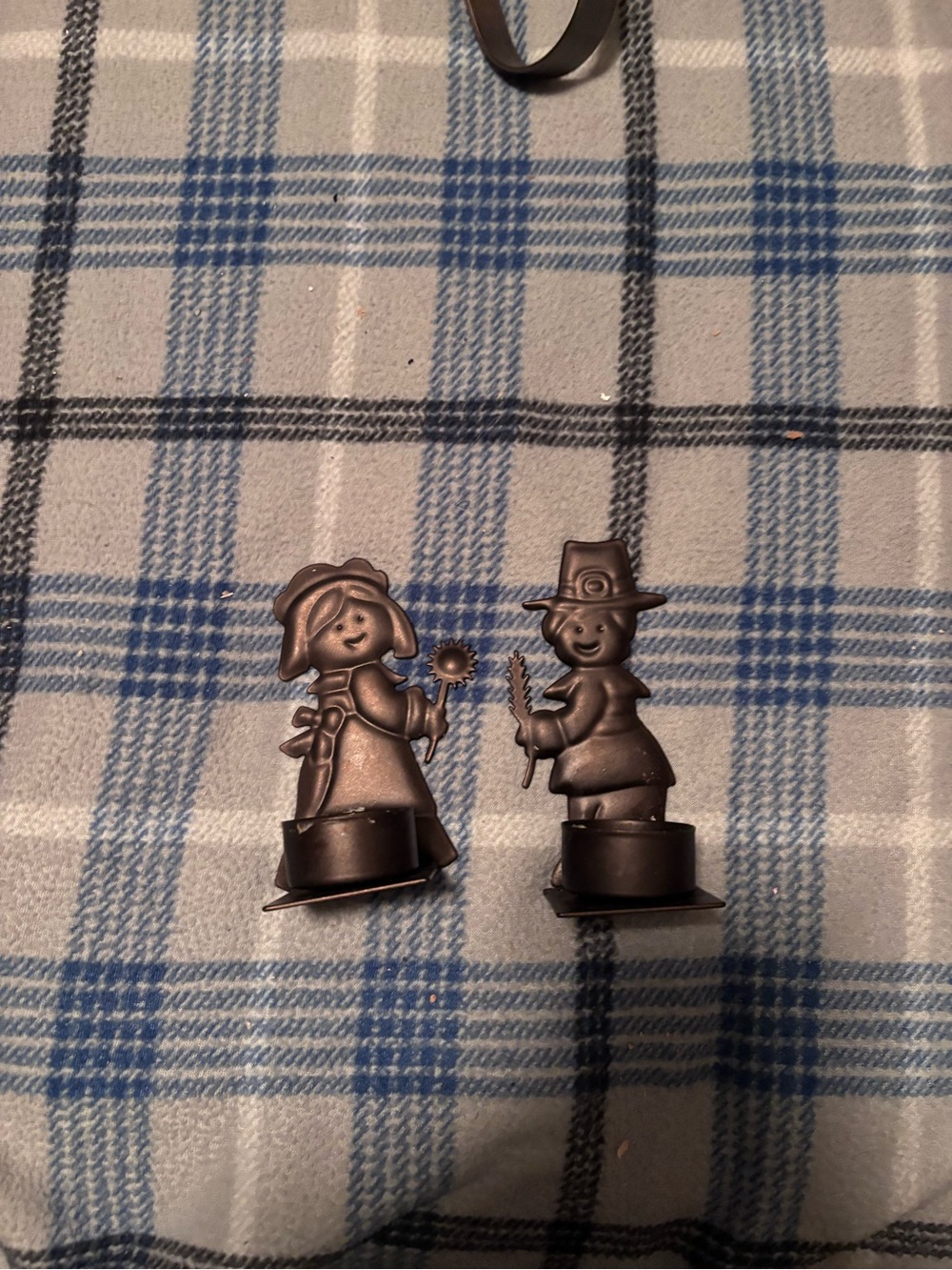 Decorative Boy and Girl candle holder Set - Brown Home Accent
